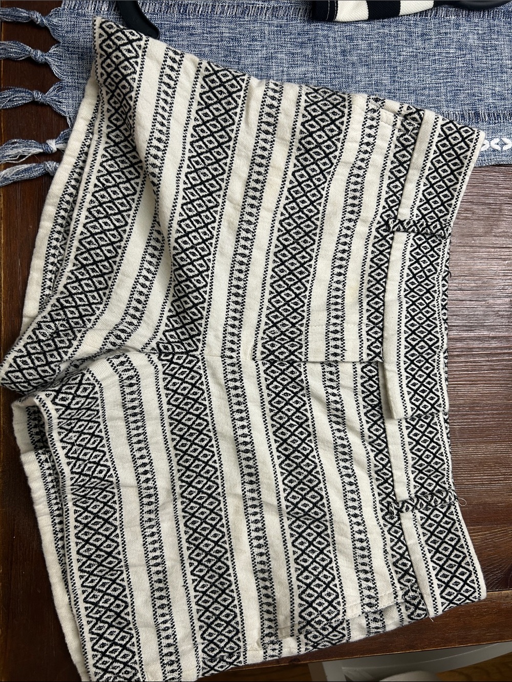 Loft Black & White Patterned Casual Shorts